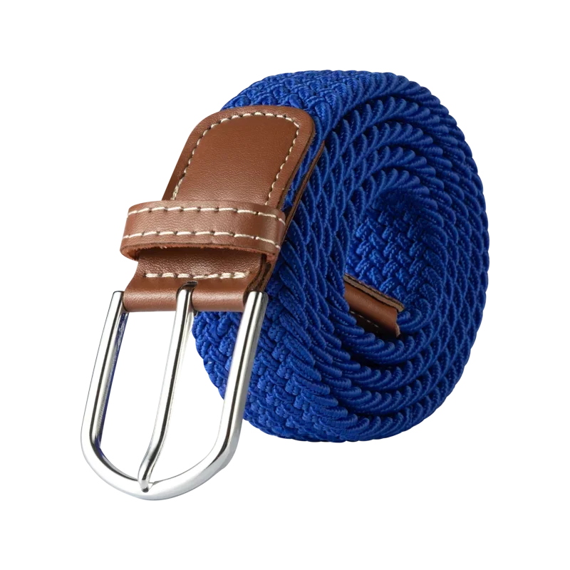 Black Female Casual Knitted Pin Buckle Men Belt Woven Canvas Elastic Expandable Braided Stretch Belts for Women Jeans Belts Belt