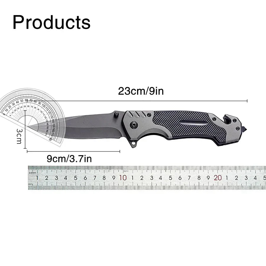 This multi-functional folding knife is a sharp survival knife, suitable for outdoor camping, wilderness survival and fishing