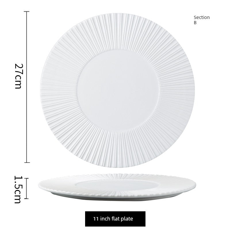 Yiheng Scandinavian Ins2021 New Steak Western Food Tray Hotel Household Kitchen Tableware round Deep Straw Hat Soup Plate