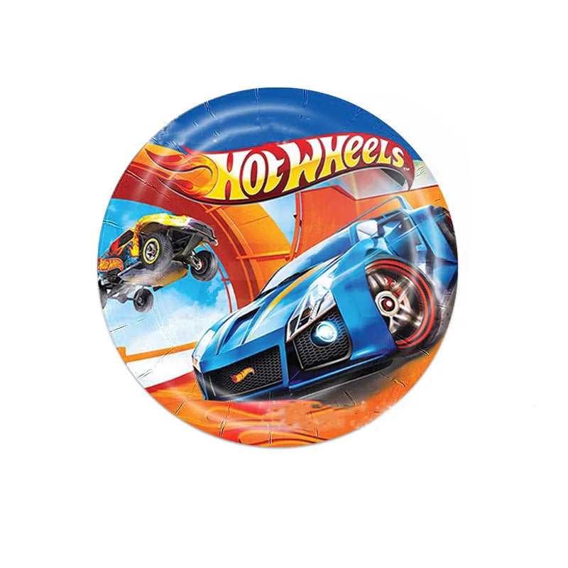 Hot Wheels Party Disposable Tableware Balloon Cup Plates Tablecloth Background Birthday Party Decor Baby Shower Party Supplies