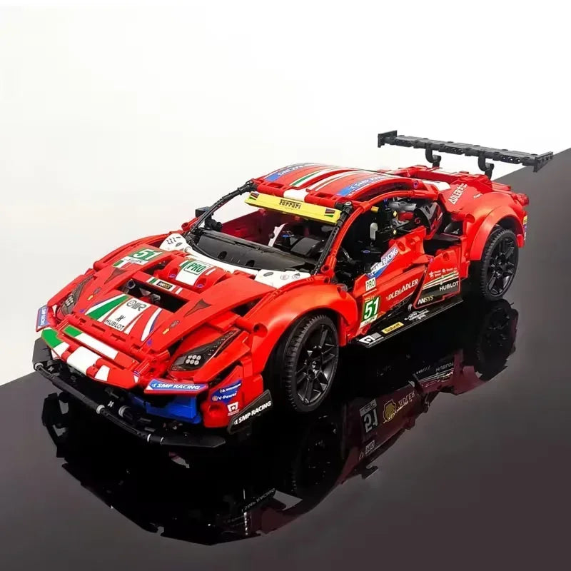 488 GTE Technical 42125 1684Pcs 1:10 Building Blocks MOC Sports Race Car DIY Vehicle Bricks Sports Car Model Kids Adult Assembly