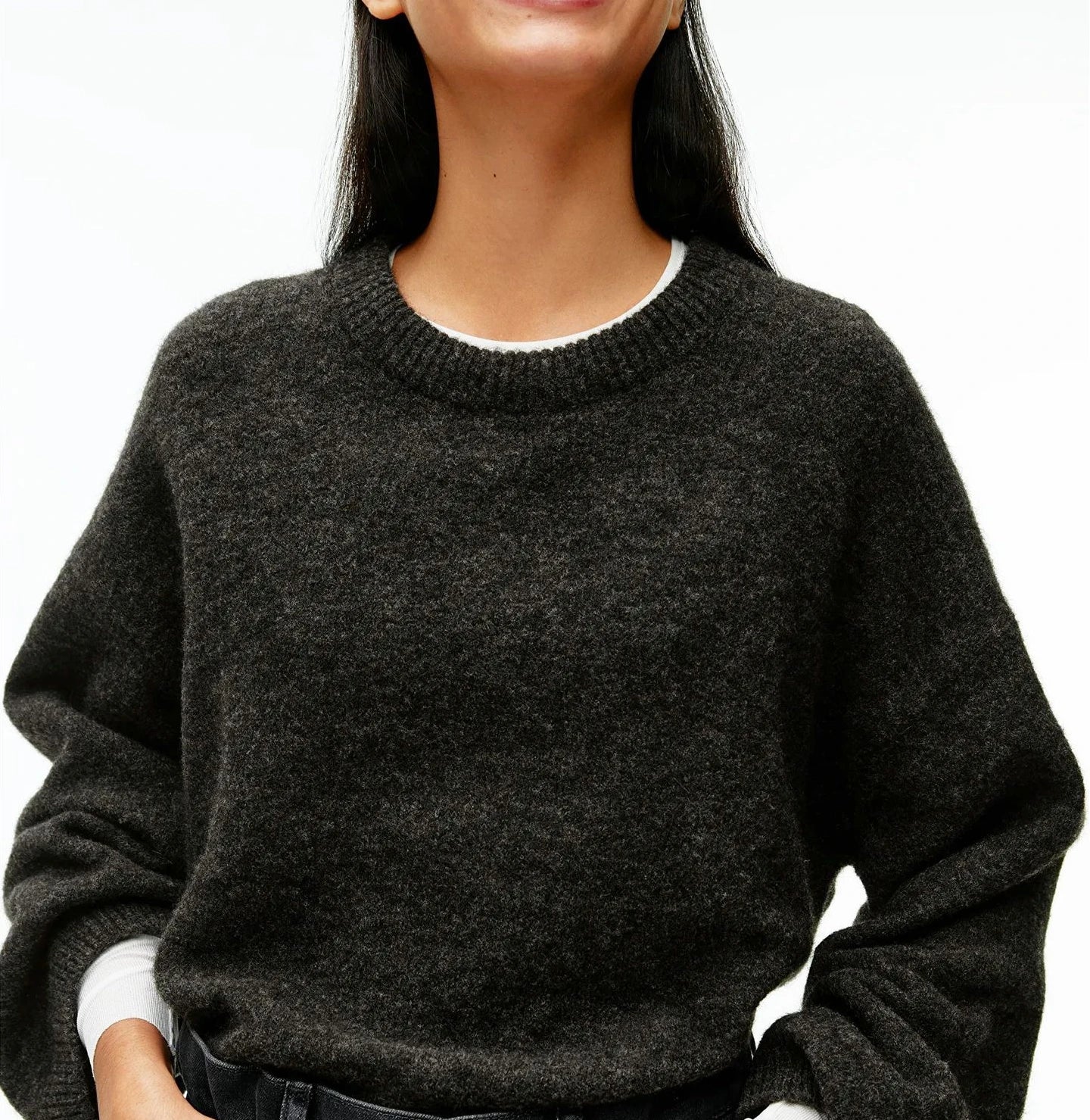 Lazy Style Pullover Sweater for Women, Loose and Thick Round Neck Knitted Sweater for Autumn and Winter 2024