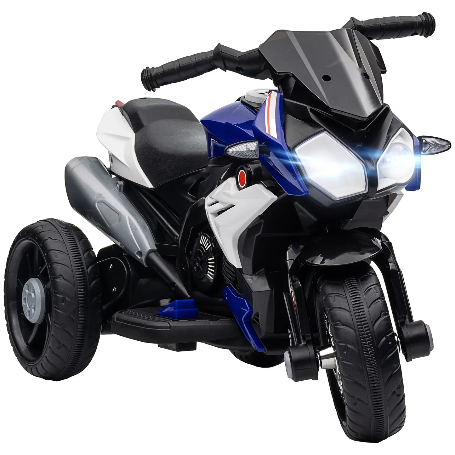 HOMCOM Electric Motorcycle Children + 3 Years With Music Horn Headlights 86x42x52 cm Blue