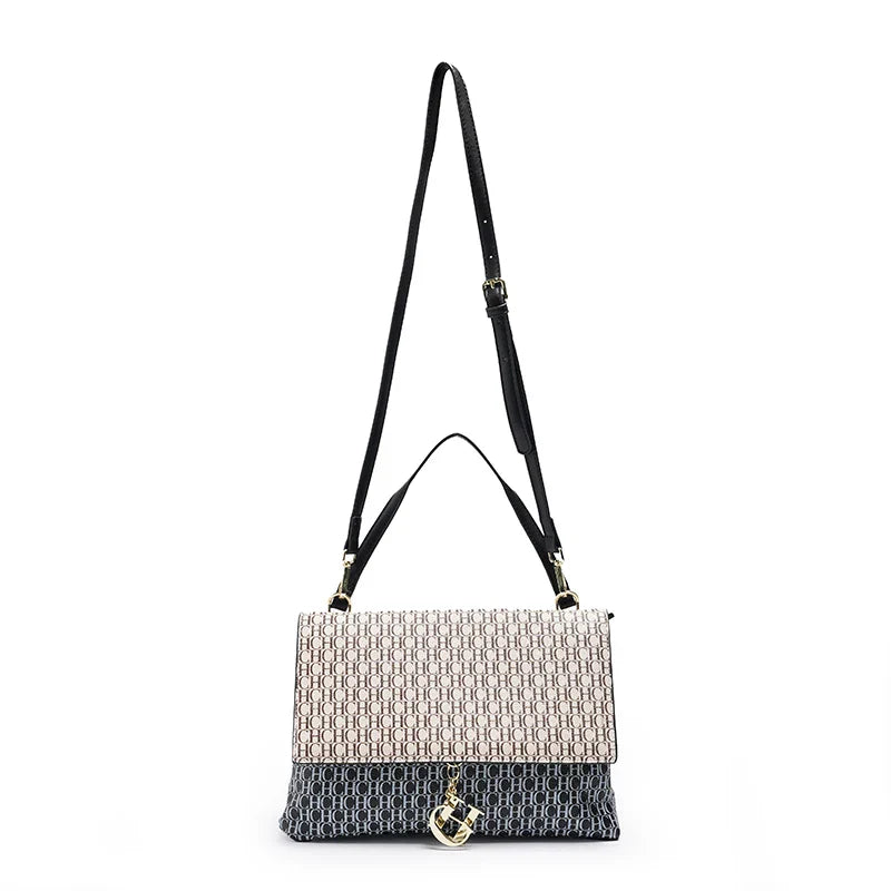 CH Retro Texture Women's Bag Printed Shoulder Bag Casual Fashion Square Small Women's Bag Tote Bag