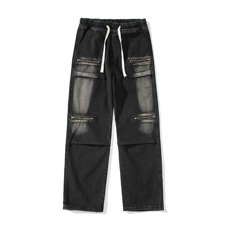 2024 Fall Fashion Zipper trend Straight leg jeans2024 Fall Fashion Zipper trend Straight leg jeans
