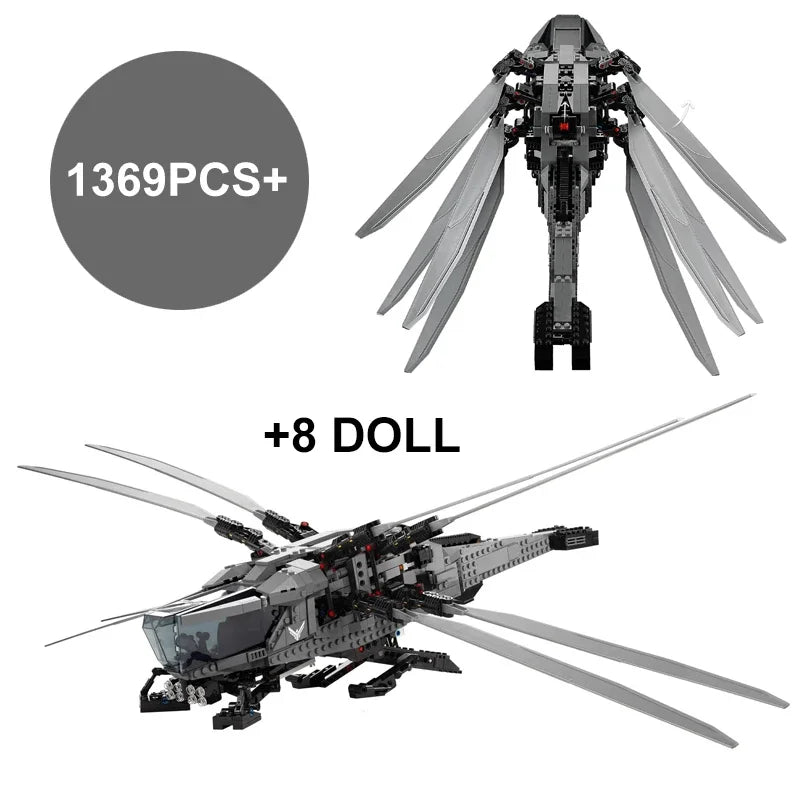 1369PCS Dune Atreides Royal Ornithopter Model Building Blocks Compatible with 10327 Creative Aircraft Bricks Toys for Kids Gifts