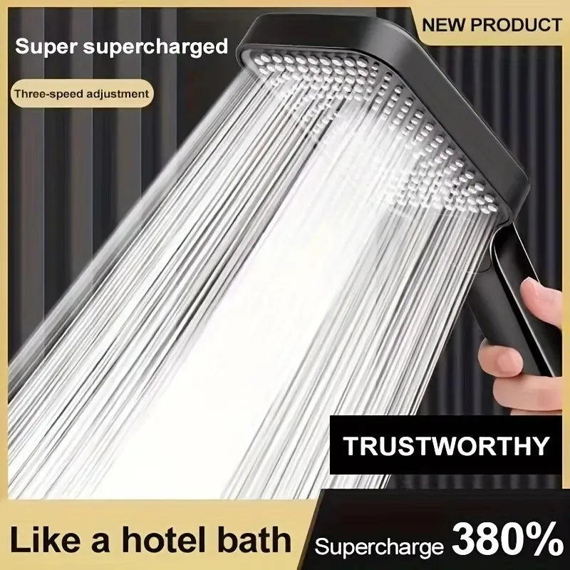 Large Area Shower Head 3 Modes Adjustable High Pressure