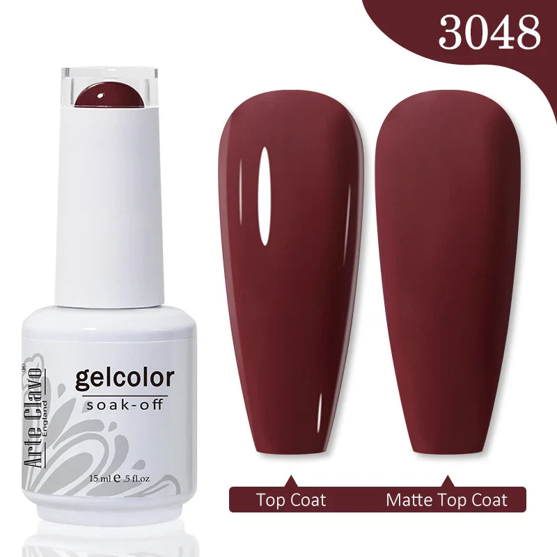 Arte Clavo Autumn Winter Series Jelly Gel Nail Polish 15ml LED Nail Gel Hybrid Varnish Matt Top Base Coat Nail Art Gellak Primer