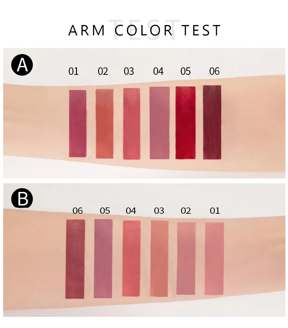 HANDAIYAN Set of 6 NonStick Cup Liquid lipstick , Long-Lasting Lip Gloss Gift Box – Matte Finish Lip Gloss, Resistant to Fading