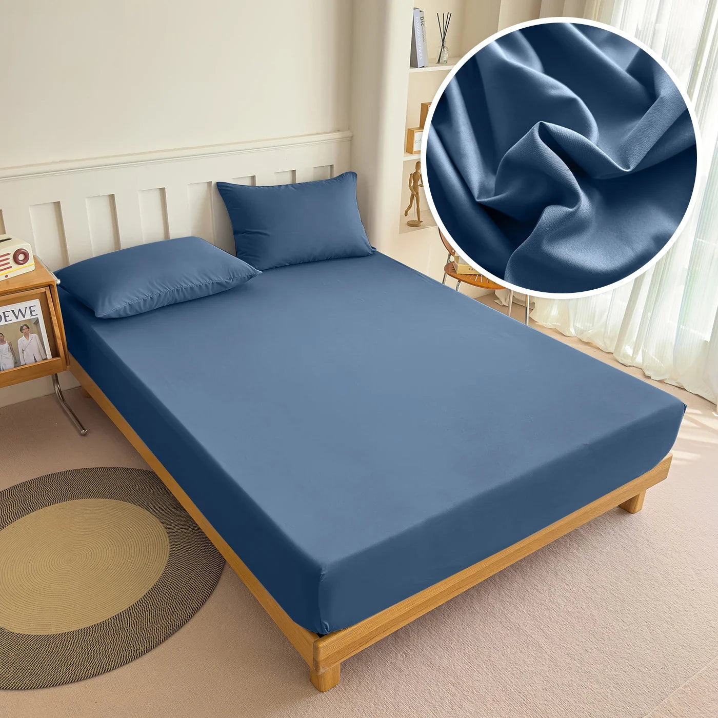 90/120/150/180x200 Fitted Bed Sheet With Elastic Band Solid Color Mattress Covers Protector Single Double King Beds Polyester