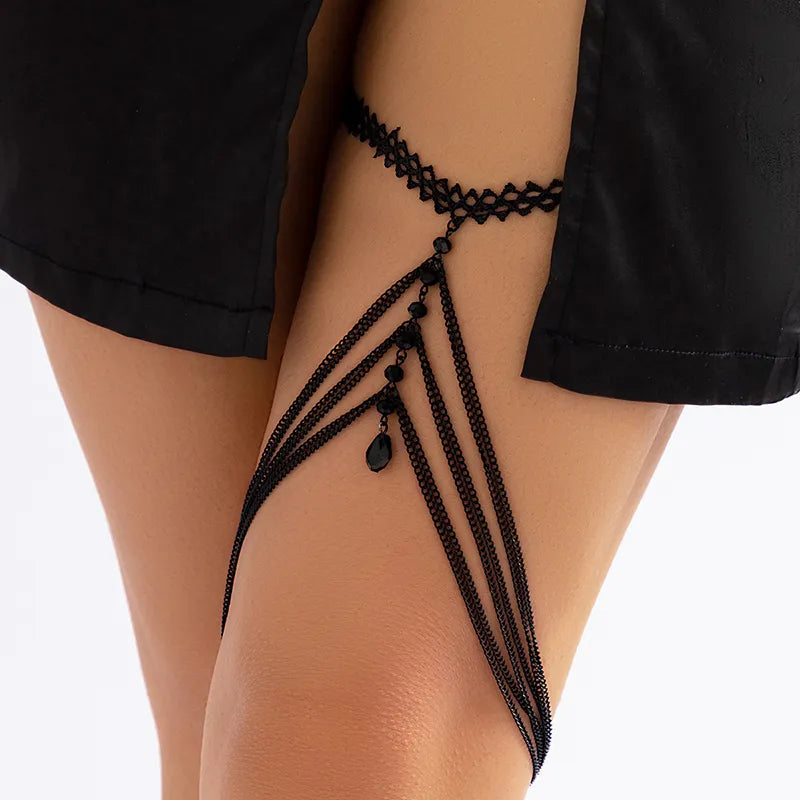 New Bohemian Thigh Chain Simple Star Body Chains for Women Double-layer Metal Bodychain Fashion Thigh Jewelry Leg Chain Women