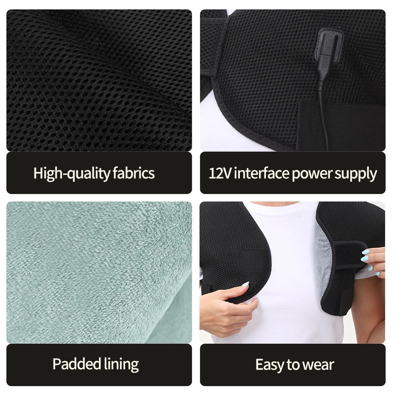 Electric Heated Vest Massage Shawl - 3-Level Heat Timer - Shoulder Back Muscle Relax Joint Comfort Winter Warmth Elderly Care