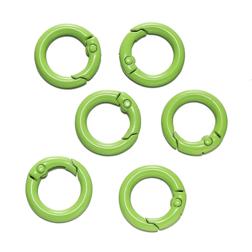 5Pcs Colorful  O Ring Spring Clasp Openable Round Carabiner Keychain Clips Hook Dog Chain DIY Jewelry Buckle Connector