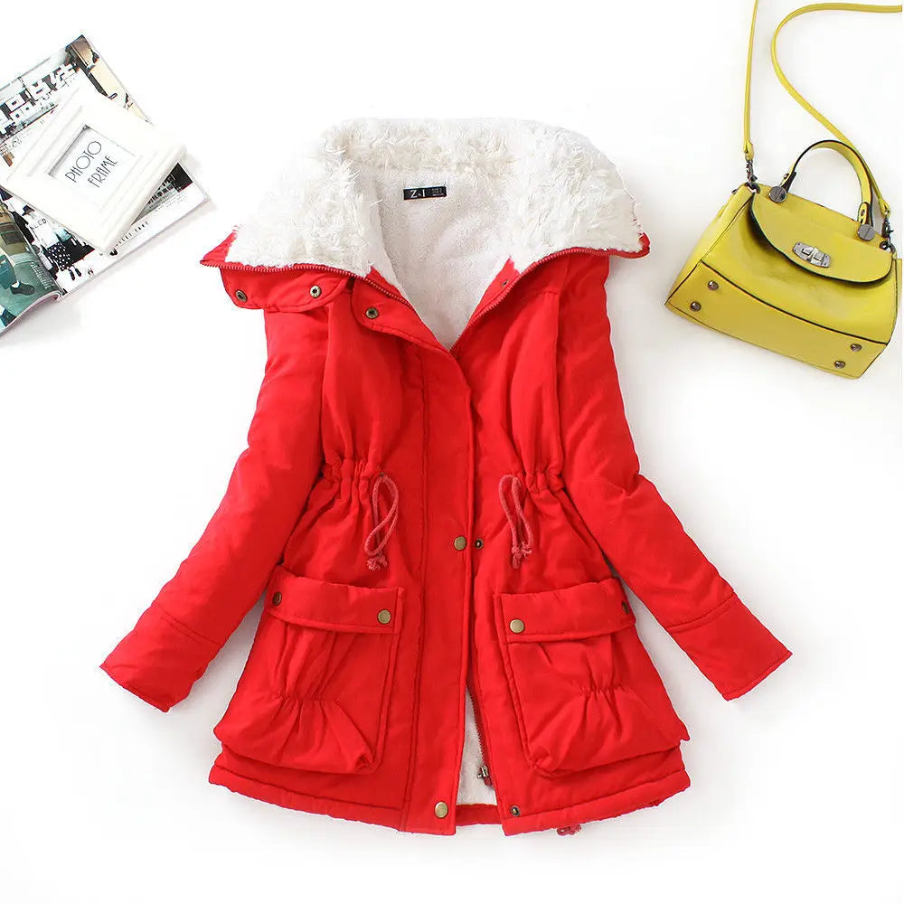 Fitaylor Winter Cotton Coat Women Slim Snow Outwear Medium-long Wadded Jacket Thick Cotton Padded Warm Cotton Parkas