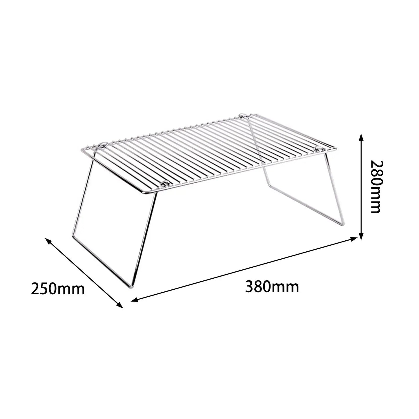 Folding Campfire Grill Baking Rack Drying Roasting Rack Multipurpose Camping Grill for Hunting Outdoor Picnics Fishing Trip