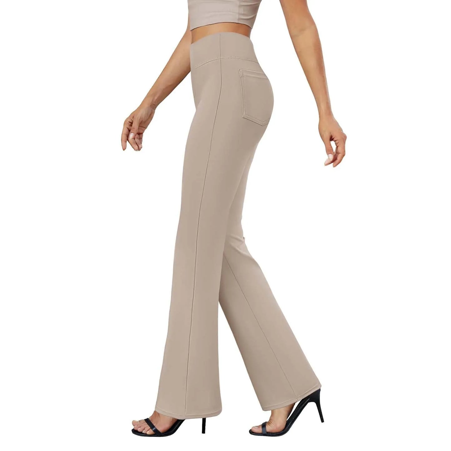 Halara Women's Hight Waist Slim Sport Yoga Flare Pants Casual Wide Leg Leggings Elegant Slim Yoga Pilates Trousers With Pockets