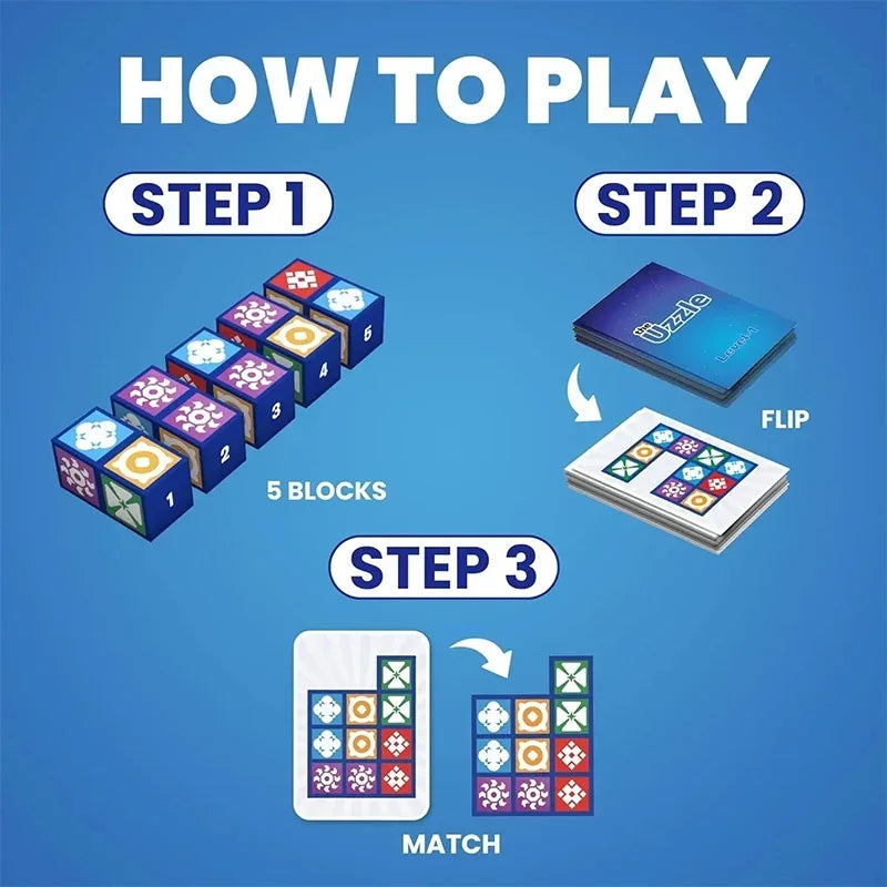 2025 NEW The Uzzle 3.0 Board Game Spatial Logic Thinking Board Games for Children and Adults Block Puzzle Matching Games