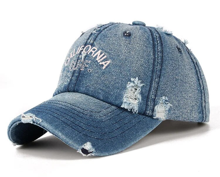 Snapback Women's Distressed Hole Embroidery Simple Baseball Cap For Women Men Fashion Female Outdoor Leisure Cowboy Hat Caps