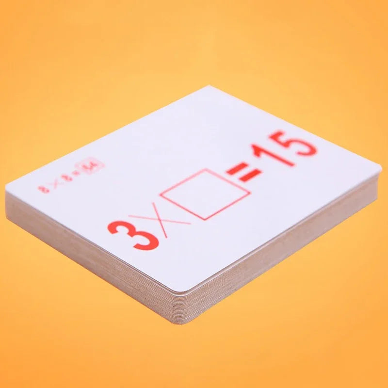 Mathematical Math Learning Tool Montessori Training Math Erasable Add Subtract Multiply and Division Table Cards Seheck for Kids