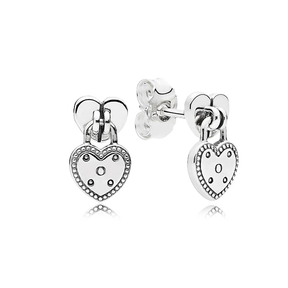 925 Sterling Silver Stud Earring Love Heart Crown Hoop Signature Logo Earrings For Women Making Wedding Party Engagement Jewelry
