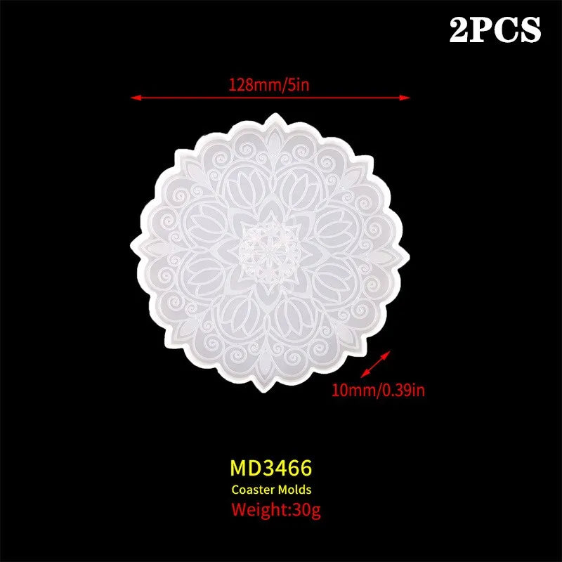 Flower Tea Cup Pad Molds Set DIY Handmade Crystal Big Flower Plate Clay Epoxy uv Resin Mold Silicone Craft Mold Art Home Decorat
