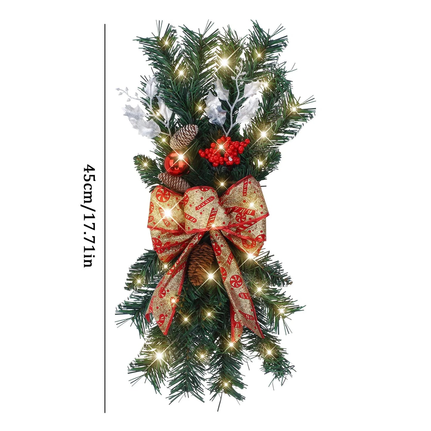 Christmas Wreath Pendants Stairway Stairs Trim Door Window Wreath Wall Hanging Garland Ornaments Xmas Navidad Holiday Decoration