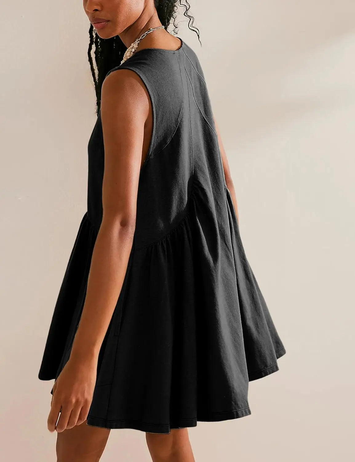Womens Summer Sleeveless Mini Dress Casual Loose V Neck Sundress with Pockets 2025