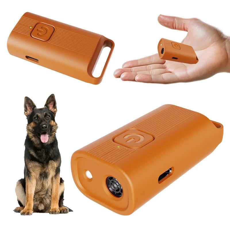 Portable, Rechargeable Dog Training Anti-Barking Device with LED Light (Non-Shock Warning Device)