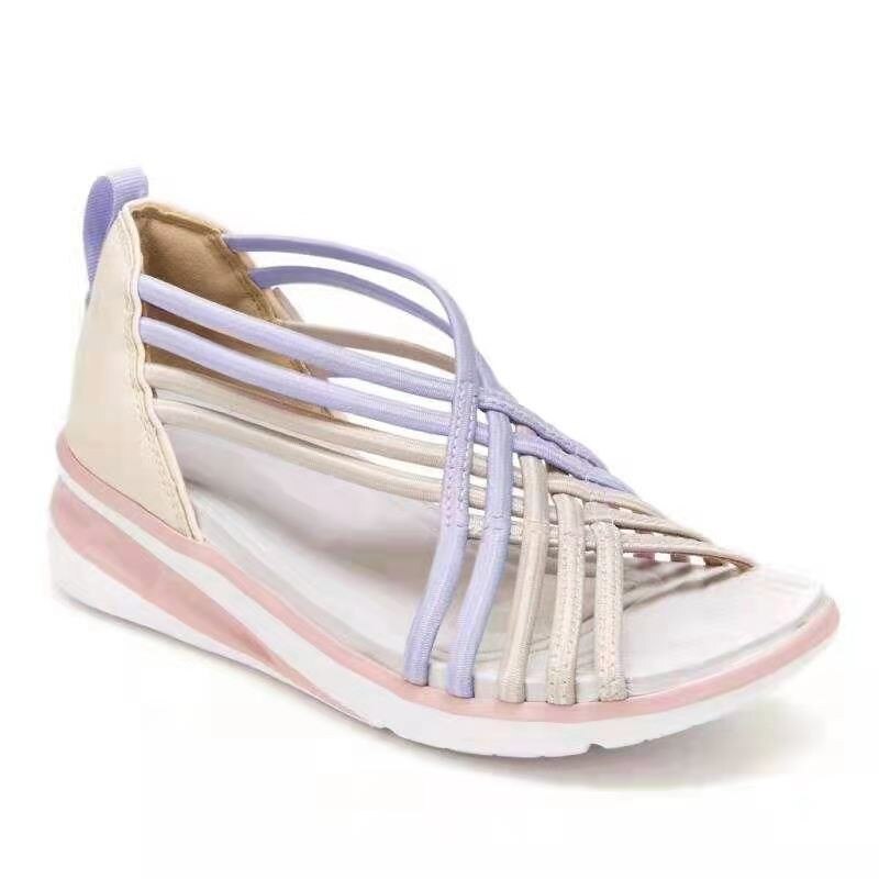 Women's Roman Sandals 2022 Summer New Fashion Wedge Cross-Tie Fish Mouth Shoes Sexy Adult Breathable Beach Sandalias De Mujer