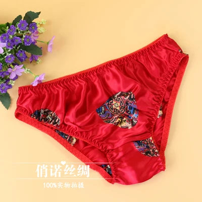 Lingerie Mid Rise 100% Natural Silk Briefs Mulberry Silk Panties Women's Underwear
