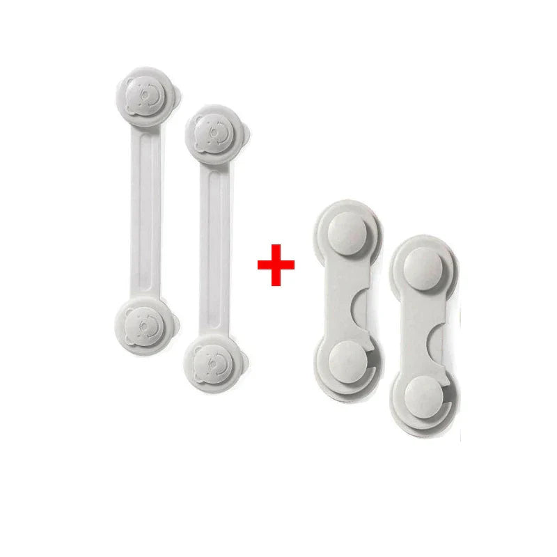 4pcs Baby Safety Cabinets Door Lock Plastic Children Security Protector Multi-function Home Cupboard Drawer Safety Locks