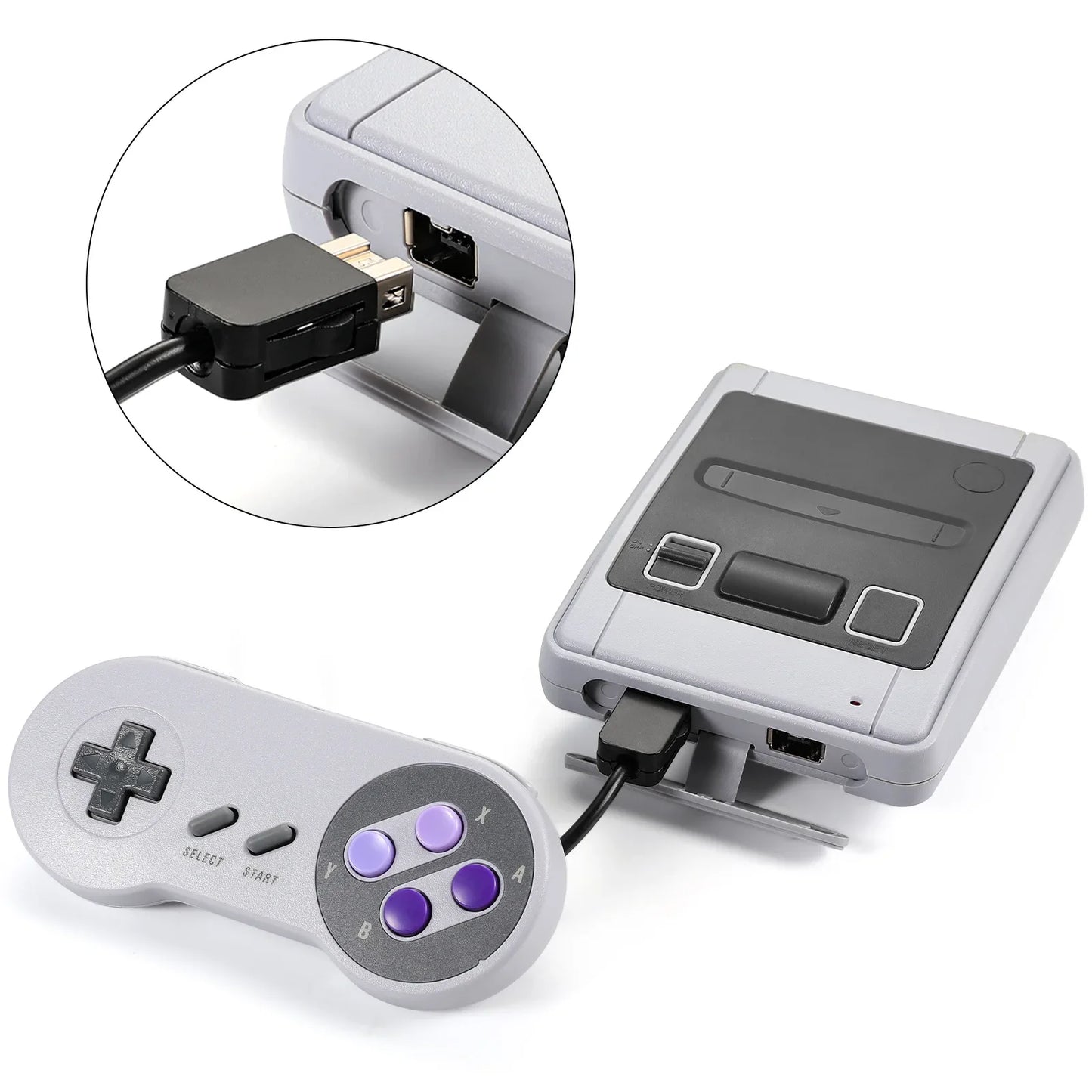 Wired Gamepad for SNES/SFC,Adaptation Genuine SNES/SFC Game Console, Gamepad Handle for Super Nin-tend-o Game Console