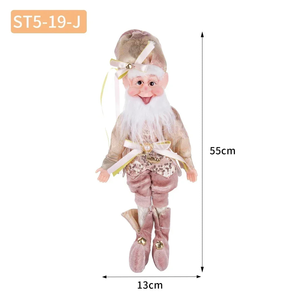 2024 New Christmas Elf Plush Toy Home Decor Couple Elves Holiday Dolls Toy New Year Gift Kids Room Decoration Navidad Natal Xmas