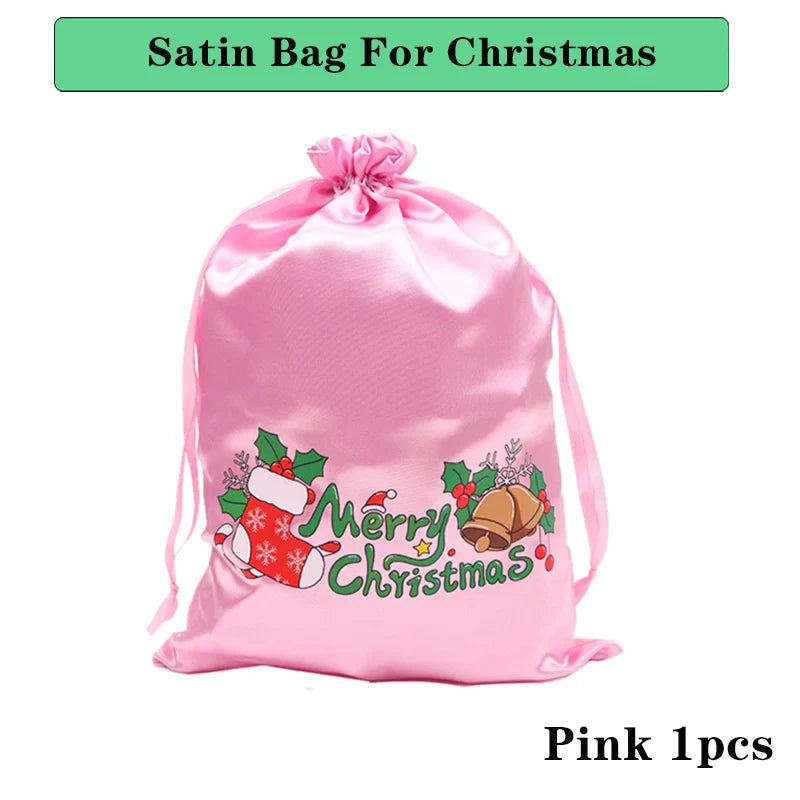 1Pcs/Lot Christmas Drawstring Wig Bags 25*35Cm Hair Packaging Bag Drawstring Pouch Xmas Favor Bracelet Jewelry Packaging Bags