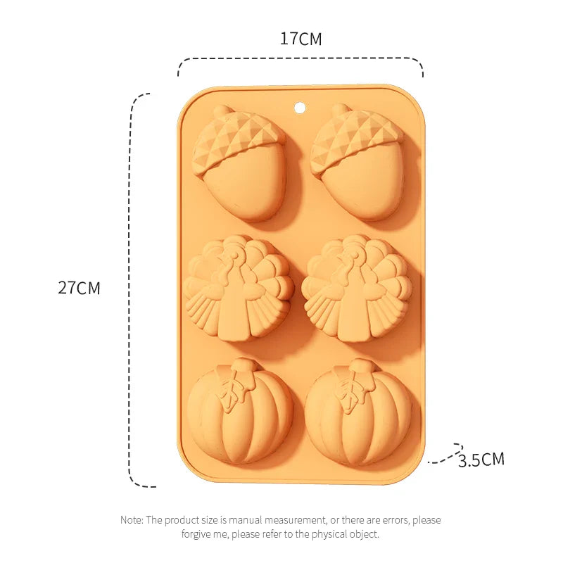 Pumpkin Leaf Silicone Molds Thanksgiving Fall Theme Ice Cream Molds for Making Soap Muffins Chocolates Squirrels Cake Decoration
