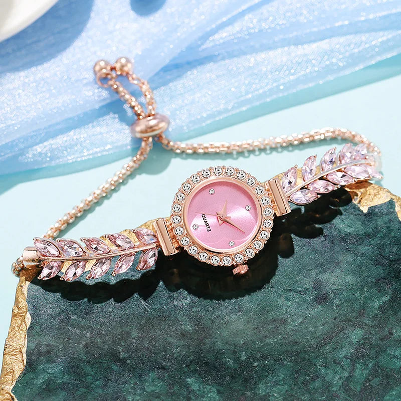 Women's Bracelet Watches Ladies Fashion Quartz Wrist Watch Round Mini Women Watch Gifts for Women（Without Box）