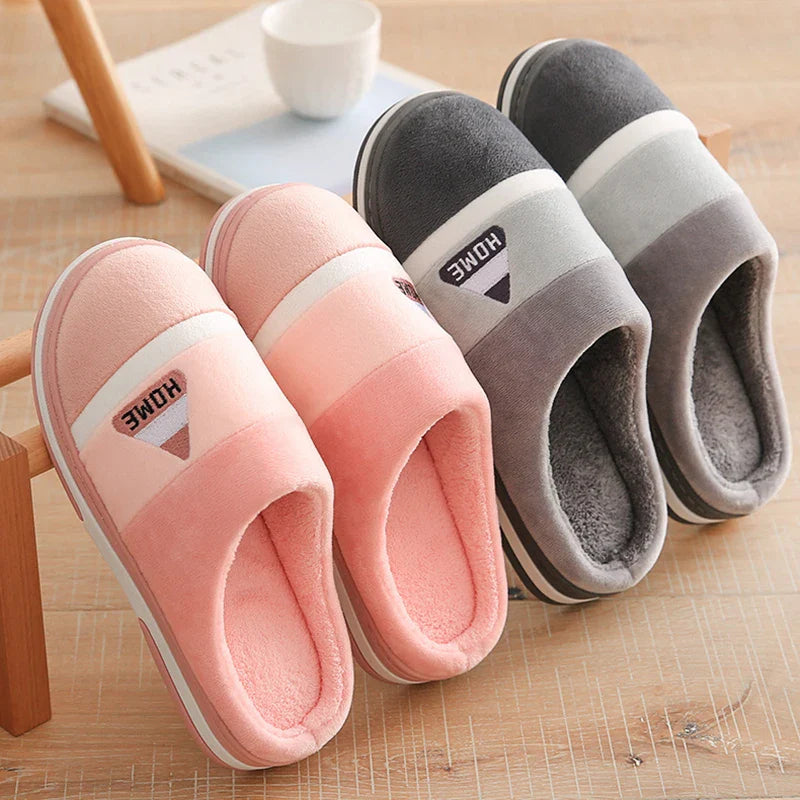 Winter Footwear Flat New Women Thick Indoor Home Non Slip Versatile House Shoes Warm Plush Cotton Slippers For Men