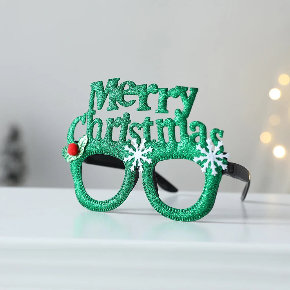 1 Pack Merry Christmas Glasses Santa Claus Snowman Antlers Christmas Tree Christmas Decoration Photo Prop Children New Year Gift