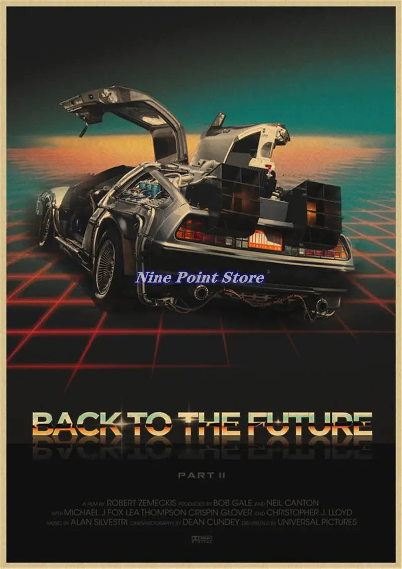 Back to The Future Retro Kraft Poster Decorative DIY Wall Canvas Sticker Home Bar Art Posters Decor