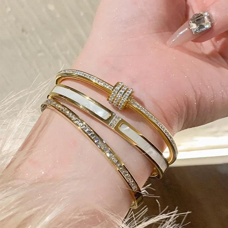 Silver Color Stainless Steel Colorfast Bracelets Skyful Star Bracelet Set for Women Fashion Light Luxury Jewelry Gifts Wholesale