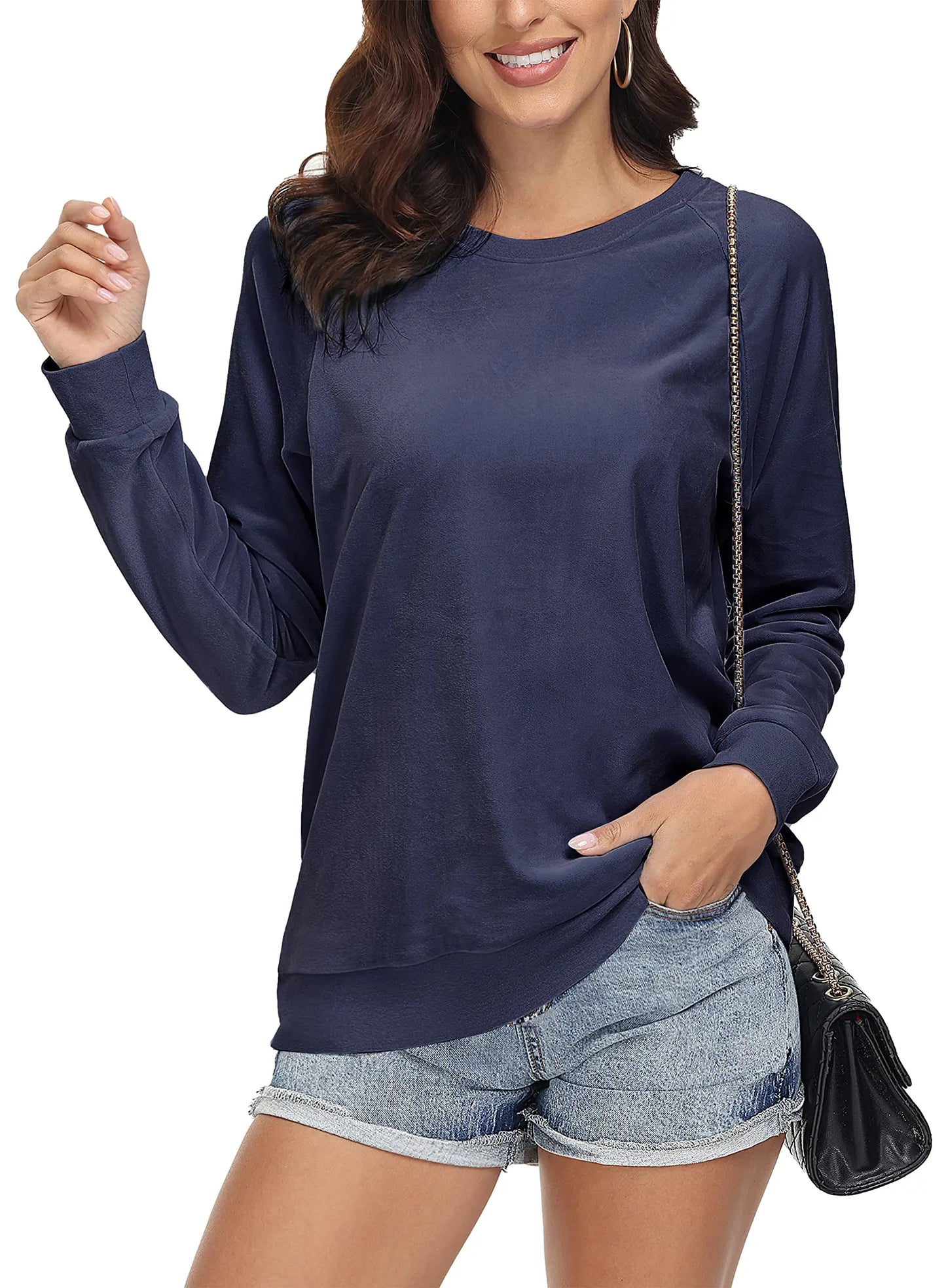 TACVASEN Spring Lightweight Crew Neck Pullover Womens Casual Soft Fuzzy Sweatshirts Warm Hoodies Sweet Streetwear Sports Tops