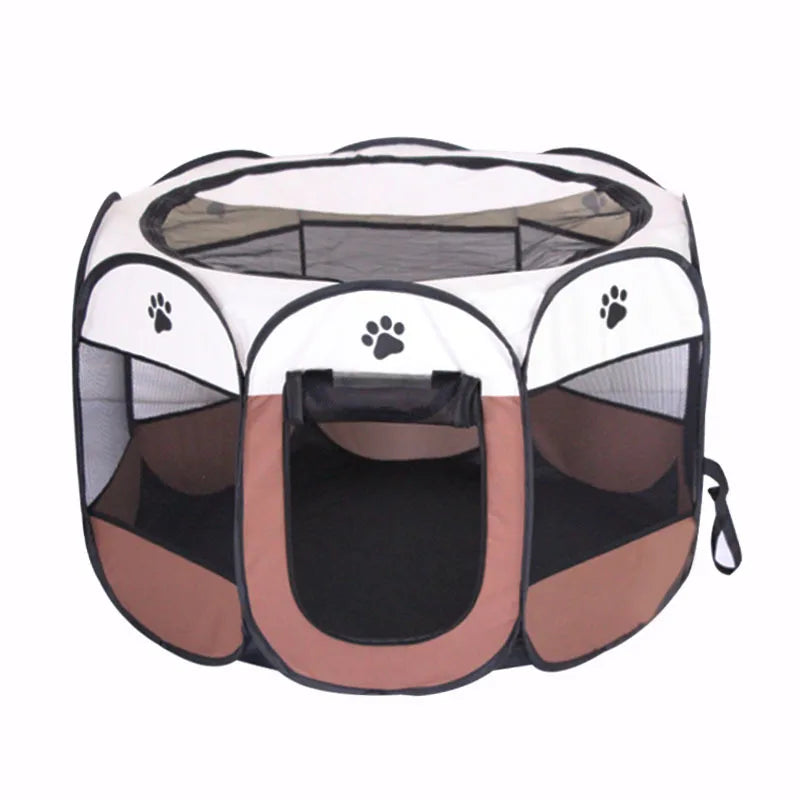 Portable Foldable Pet Tent Kennel Octagonal Fence Puppy Shelter Easy To Use Outdoor Easy Operation  Dog Cages Cat Fences