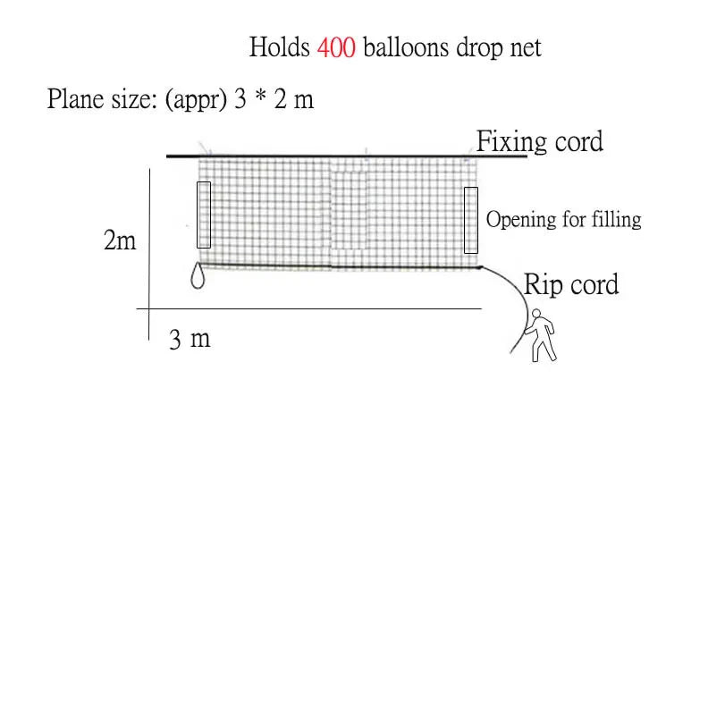 Balloon Drop Net Wedding Party Shopping Mall Activities Ceiling Decoration Manufacture Props Baby Shower Decor Party Supply