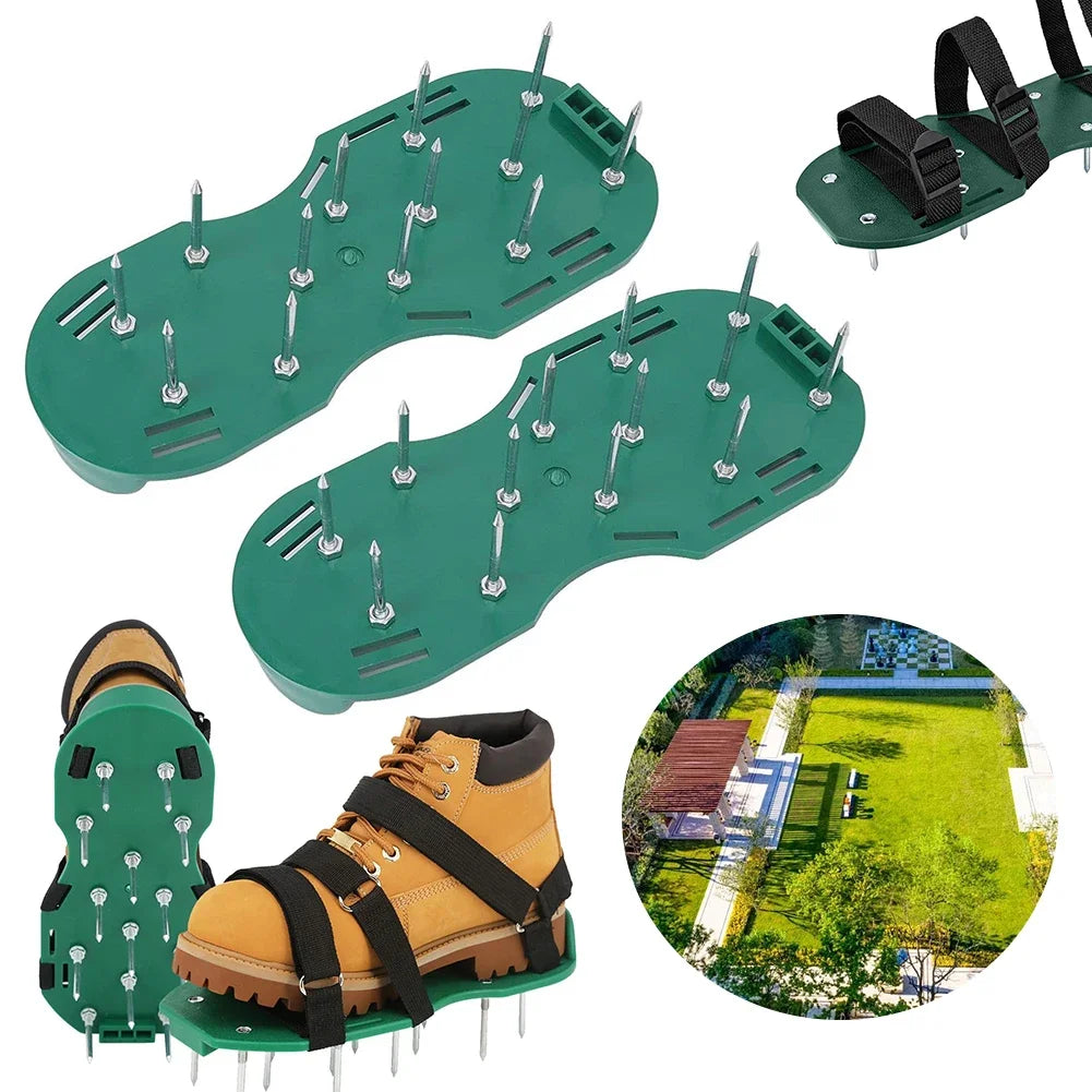 Lawn Aerator Spikes Shoes Grass Cultivator Shoes Spikes Nail Aerators Yard Garden Tool Soil Scarifiers Shoes Grass Cultivator