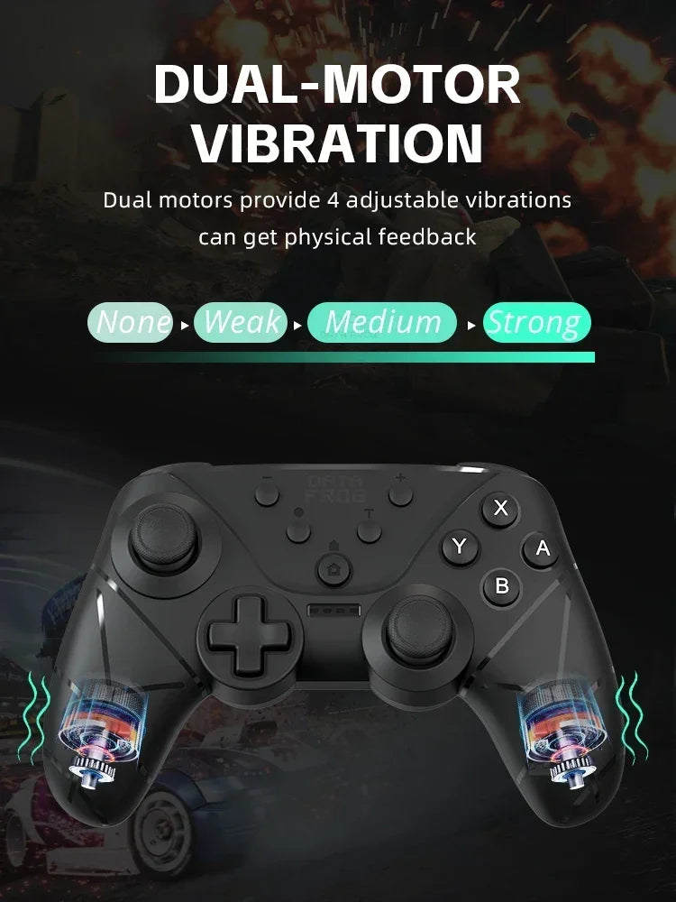 DATA FROG Ergonomic Wireless Gamepad Support NFC Screenshot Turbo Burst Gaming Handle For Switch Series