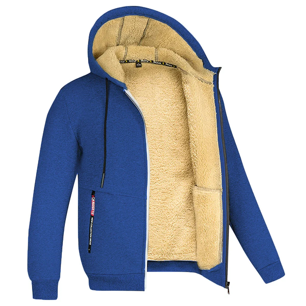 Men's Jacket Winter Camouflage Fleece Thicken Hooded Jackets, Casual Zip Up Hoodies Streetwear Coats.