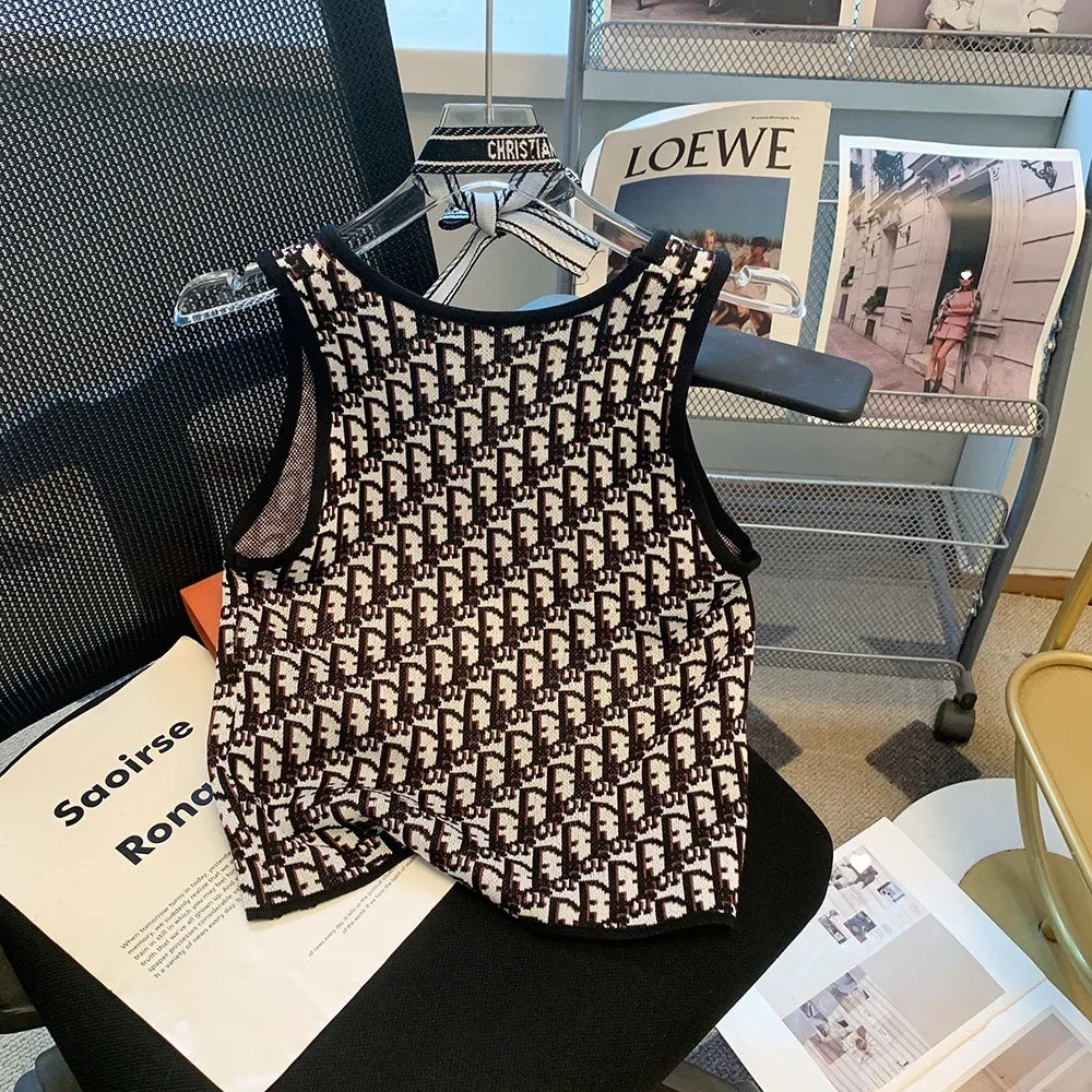 Summer New Bow Outer Wear Spandex Tank Top Strapless Top For Women Fashion Sensibility Niche Knittank Vest
