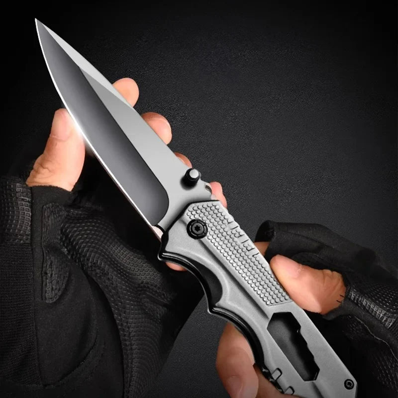 Steel Handle Stainless Steel Multi functional Folding Knife High Hardness Folding Knife Outdoor small Fruit knife