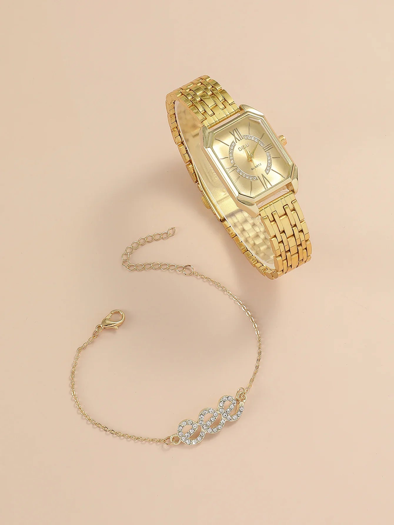 A Classic Fashion Women's Business Quartz Watch. Stainless Steel Strap With Square Dial. For Daily Life