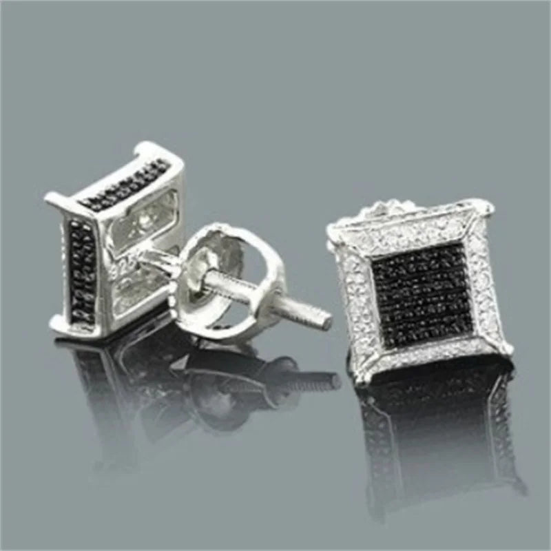 Delicate stud earrings for men and women Square accessories suitable for wedding parties go with everything